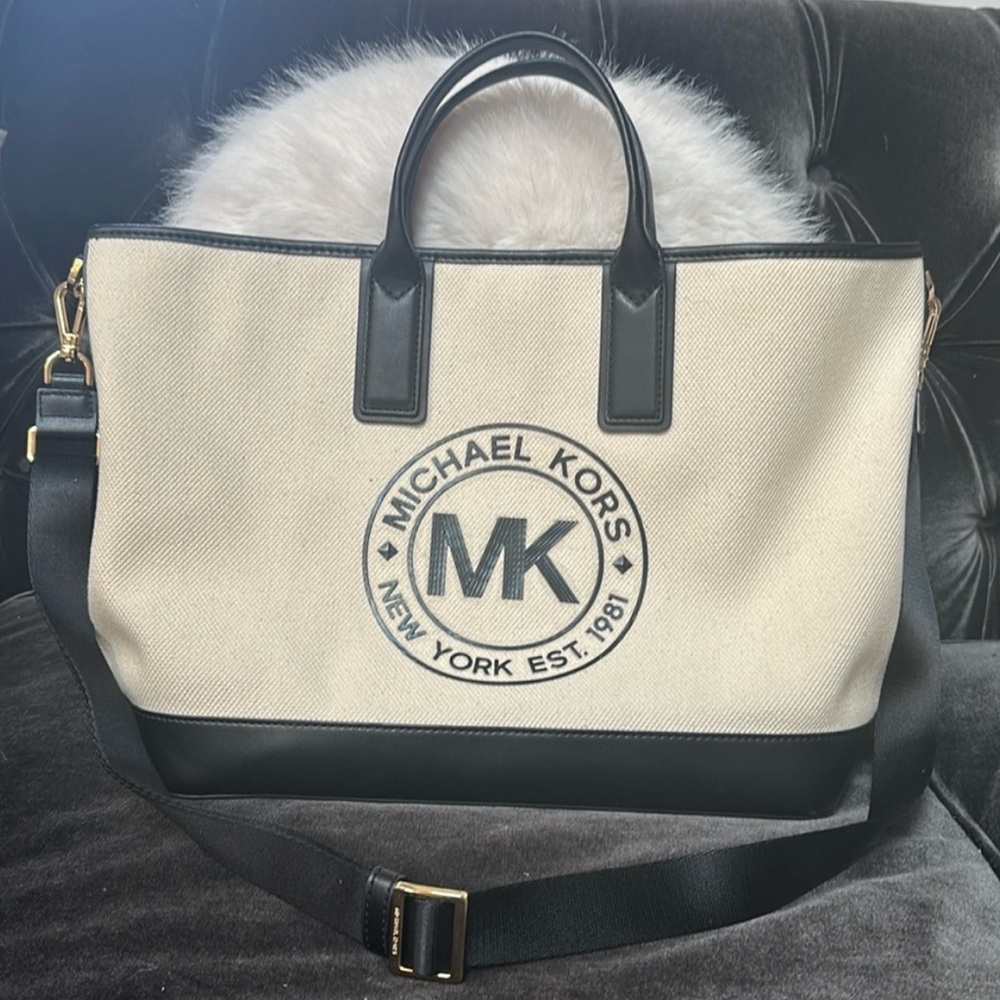 Michael Kors Black and Cream Men's Bag
